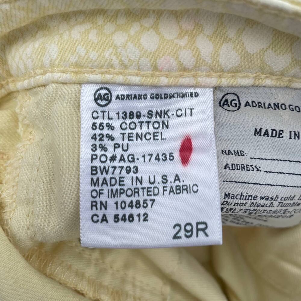 Adriano Goldschmied The Legging Super Skinny Ankle Jean Snake Print Yellow Sz 29 - Picture 8 of 10
